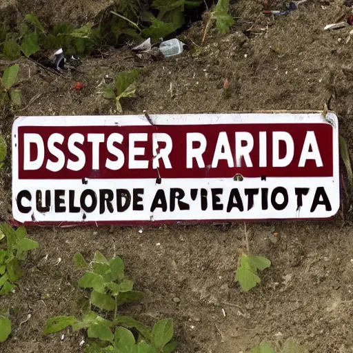 Image similar to disaster - area sign