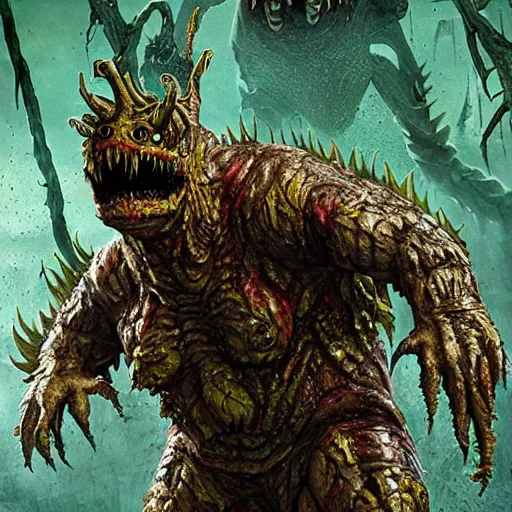 Prompt: kaiju 2 0 1 4 international ic ce - american school bus cyborg swamp beast devours souls in hellswamp