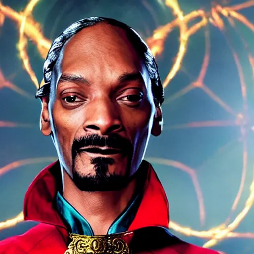 Image similar to snoop dogg as doctor strange, marvel cinematic universe, mcu, 8 k, raw, unedited, symmetrical balance, in - frame,