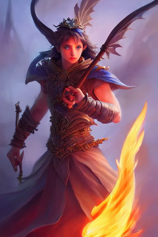 Image similar to legendary fairy prince hold flame staff, blue energy, highly detailed, d & d, fantasy, highly detailed, digital painting, trending on artstation, concept art, sharp focus, illustration, global illumination, ray tracing, realistic shaded, art by artgerm and greg rutkowski and fuji choko and viktoria gavrilenko and hoang lap