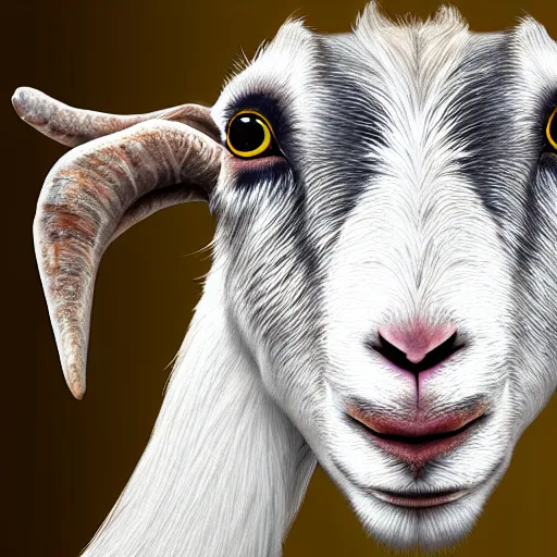 Image similar to photorealistic goat alien face, ultra detailed, realistic