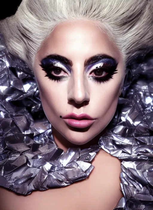 Image similar to lady gaga photoshoot by nick knight editorial studio lighting Highly realistic. High resolution. Highly detailed. Dramatic. 8k.4k.