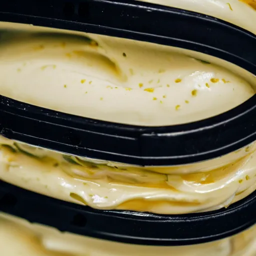 Image similar to close up of a jar of mayonnaise on an escalator. photorealistic, 8 k