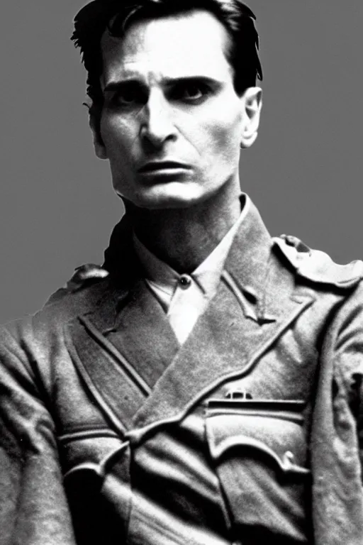 Prompt: patrick bateman as a french general during ww 1, black and white photography