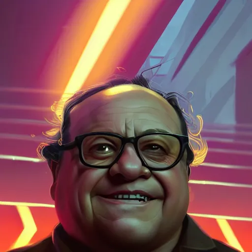 Image similar to portrait of metal danny devito, mattepainting concept blizzard pixar maya engine on stylized background splash comics global illumination lighting artstation lois van baarle, ilya kuvshinov, rossdraws