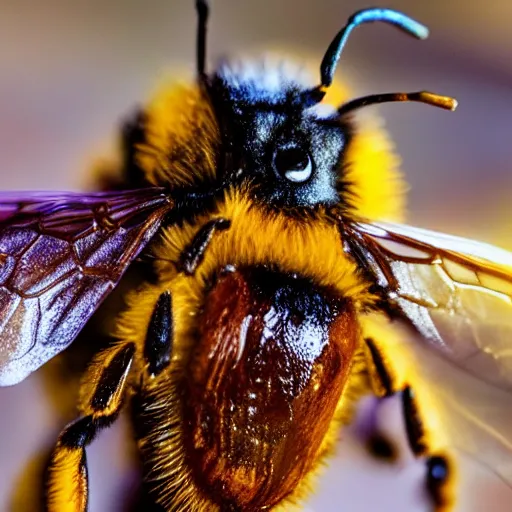 Image similar to bee made of meat 4 k