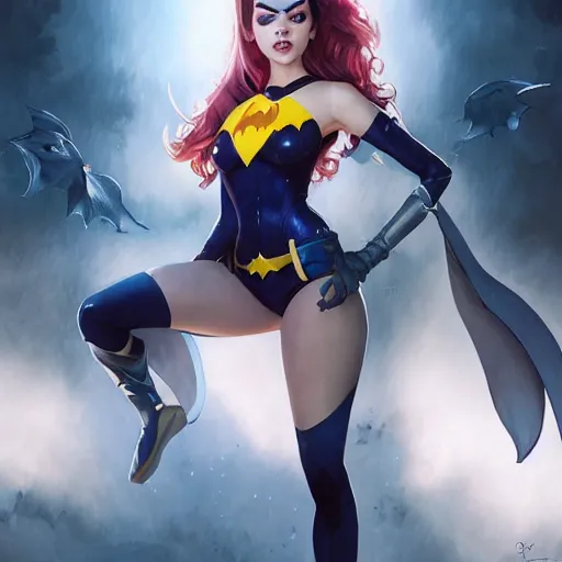 Prompt: a potrait of Anya Taylor as Batgirl by Stanley Artgerm Lau, WLOP, Rossdraws, James Jean, Andrei Riabovitchev, Marc Simonetti, Yoshitaka Amano, Zack Snyder, ArtStation, CGSociety, Full body shot