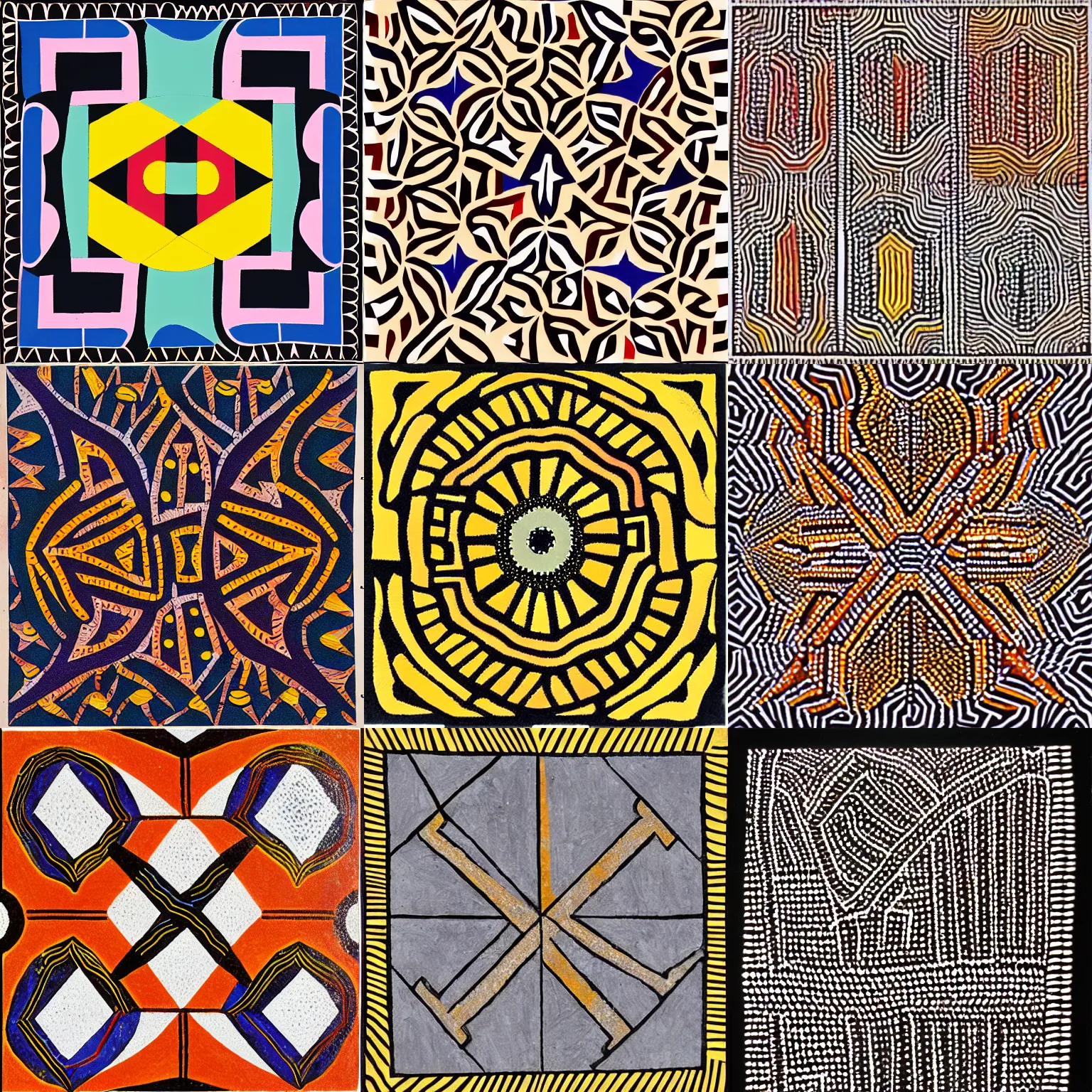 Prompt: aboriginal art of a geometric pattern