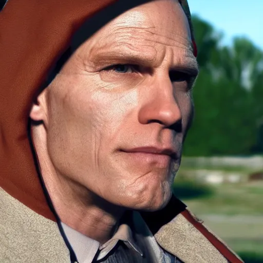 Image similar to Live Action Still of Jerma in Breaking Bad, real life, hyperrealistic, ultra realistic, realistic, highly detailed, epic, HD quality, 8k resolution, body and headshot, film still