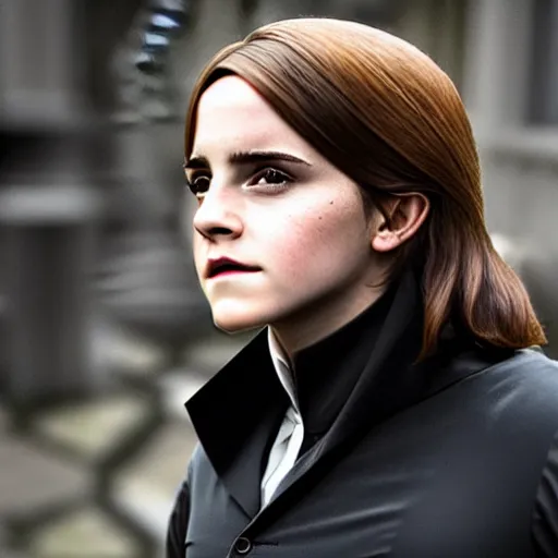 Prompt: Emma Watson playing as Severus Snape