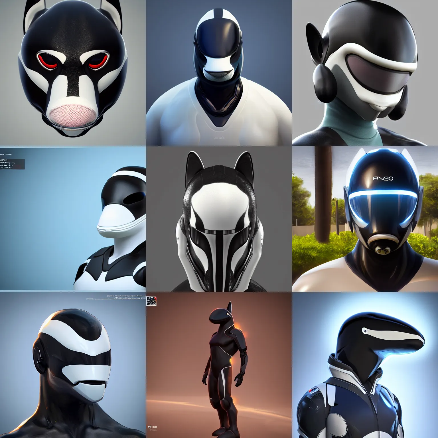 Prompt: male synthetic anthro orca, visor screen for face, snout under visor, commission on furaffinity, cgsociety, octane render