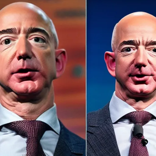 Prompt: photo of jeff bezos with very very very long hair hair
