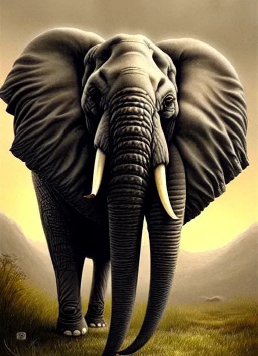 Image similar to an elephant that's dysfunctional, elegant, sharp focus, illustration, highly detailed, digital painting, concept art, matte, art by wlop and artgerm and ivan shishkin and andrey shishkin, masterpiece