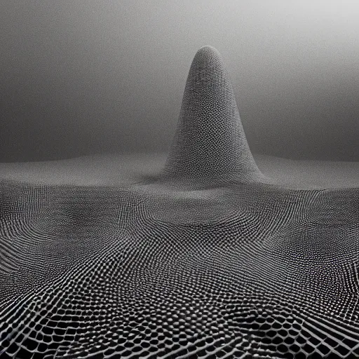 Prompt: a black and white vintage photograph of a 3 d render of 3 d cellular automaton. highly detailed octane render and vray with natural light and organic colours, volumetric lighting, raytracing, mist, smoke, rays of light, mystical and mysterious, unreal engine