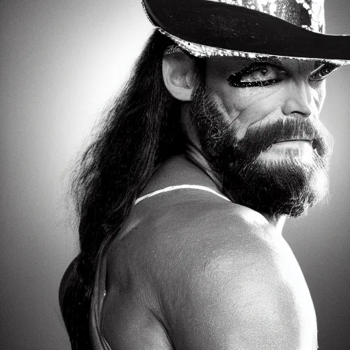 Prompt: stunning portrait photograph of Macho Man Randy Savage by the genius photographer of our era, 8K HDR hyperrealism