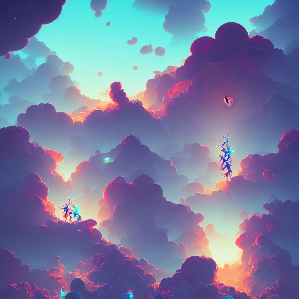 Image similar to a micro-service deployed to a datacenter, road, connector, defence, wall, cloud, security, cyber, attack vector, trending on Artstation, painting by Jules Julien, Leslie David and Lisa Frank and Peter Mohrbacher and Alena Aenami and Dave LaChapelle muted colors with minimalism