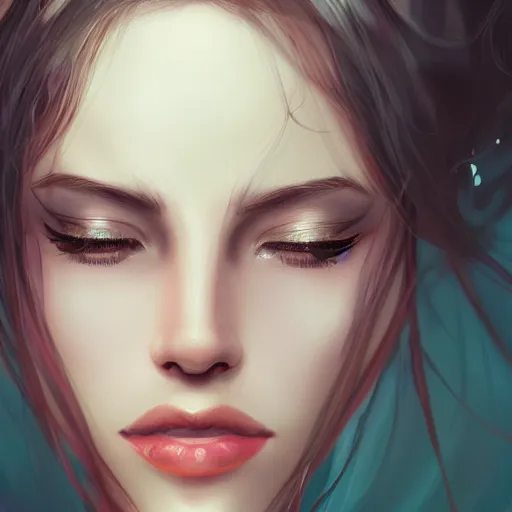 Image similar to a beautiful and elegant queen by wlop, closeup headshot, 8 k, closeup headshot, high detailed, smooth, trending on artstation, digital illustration.