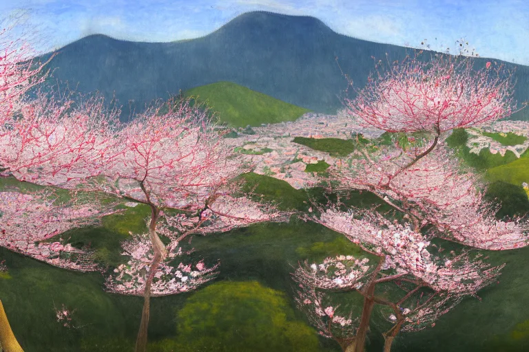 Image similar to an ultradetailed landscape painting of a panorama view of westlake, osmanthus blossoms nearby, fine wind, highly detailed, artstation, concept art, smooth, sharp focus, illustration, by hilma af klint, 8 k