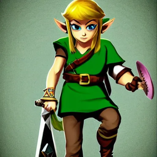 Image similar to Zelda dressed as Link