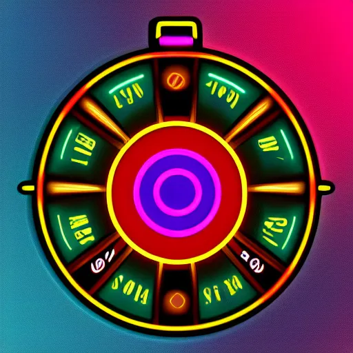 Image similar to detailed roulette icon, solana, neon style