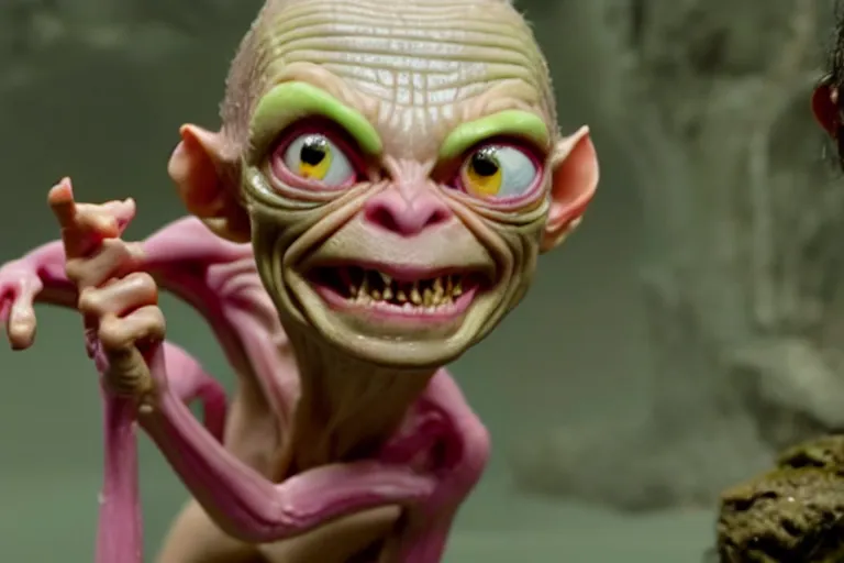 Image similar to still frame of gollum in barbie, by Jaap Buitendijk