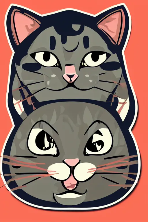 Image similar to Portrait of a cat that is a sumo wrestler, sticker, colorful, illustration, highly detailed, simple, smooth and clean vector curves, no jagged lines, vector art, smooth