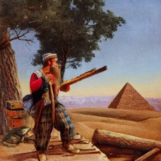 Image similar to lumberjack in an egyptian pit