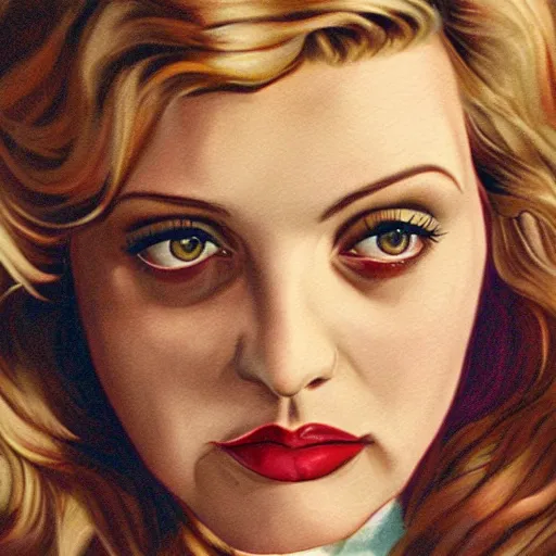 Image similar to film still of Sheryl Lee, Twin Peaks (1990), painted by Martine Johanna