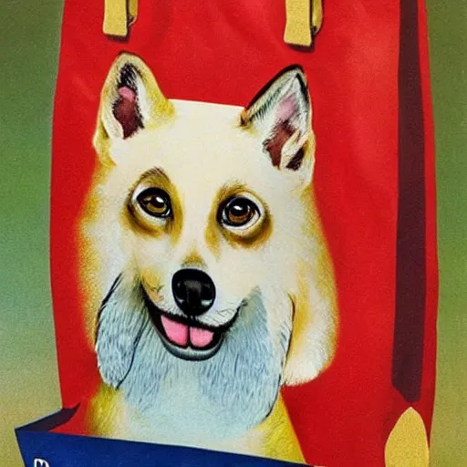 Prompt: bag of purina dog food painted by salvador dali