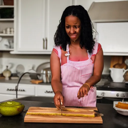 Image similar to A photo of emmymade, in her kitchen, making a honey sandwich, photorealistic, 8k quality