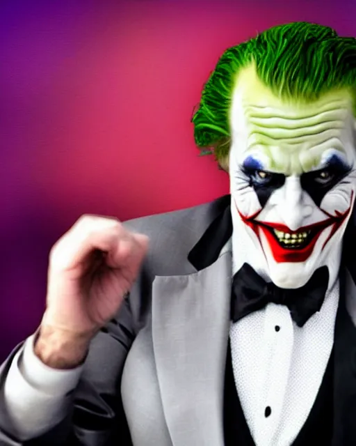 Prompt: vince mcmahon as the joker. photographic, photography