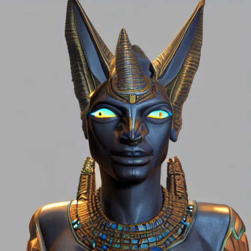 Prompt: anubis, crystall, head, unreal 5, detailed