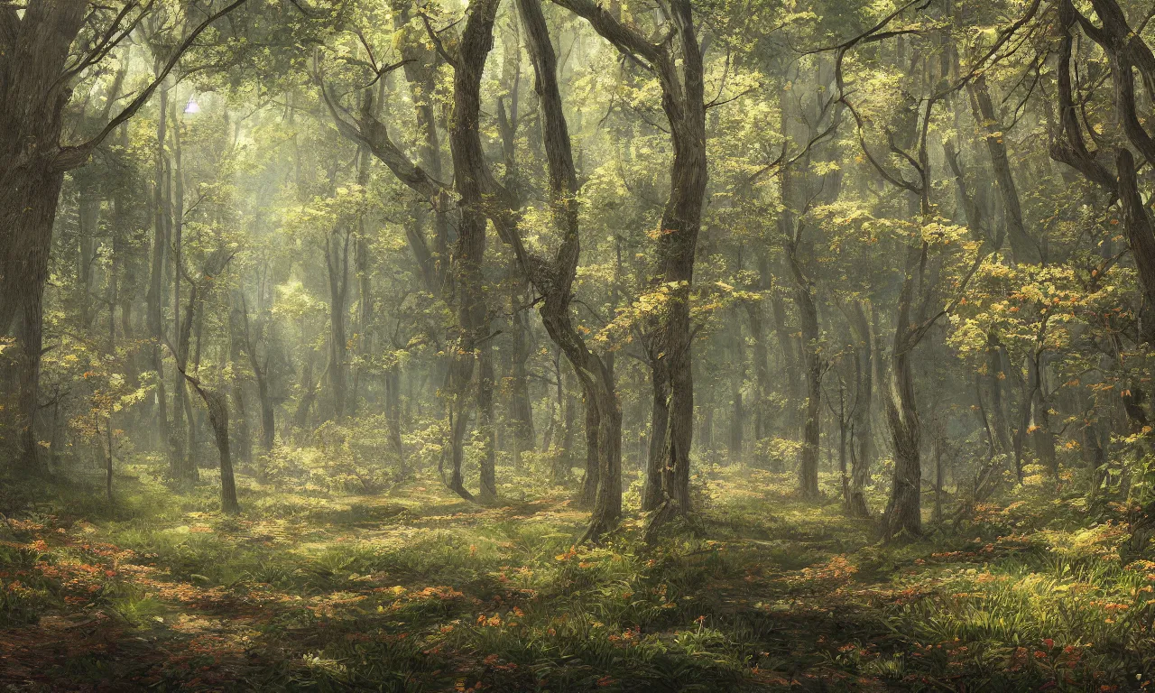 Prompt: A detailed painting of a huge forest in Spring, digital art by Wylie Beckert and Eric Fortune, highly detailed award-winning masterpiece with incredible and beautiful details, trending on ArtStation