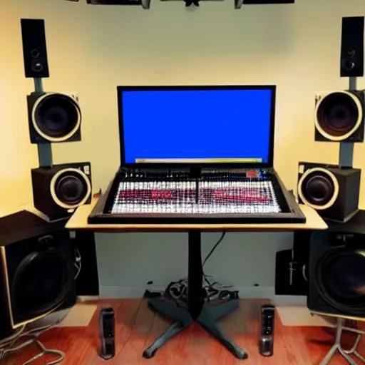 Image similar to 8bit recording studio.