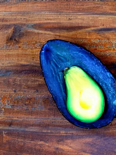 Prompt: a blue avocado