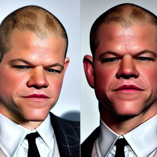 Image similar to bald matt damon without hair