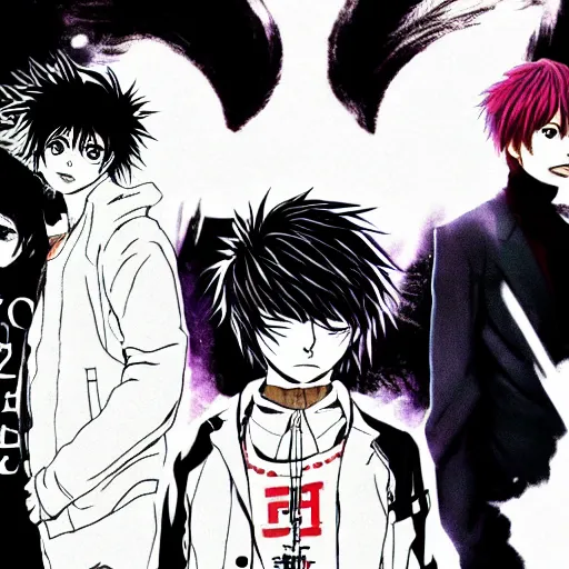 Image similar to 2 1 savage in death note style anime