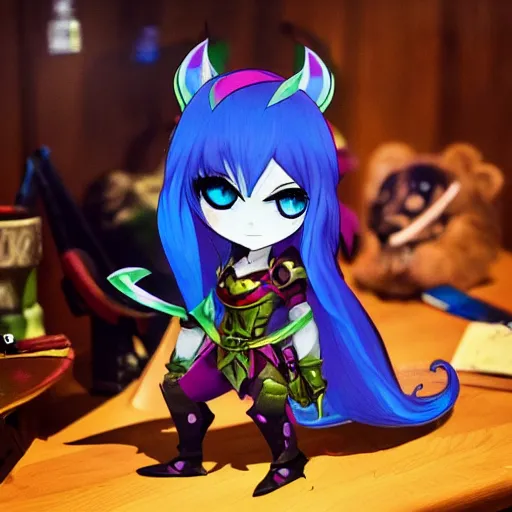 Prompt: photograph of a chibi mordekasier from league of legends