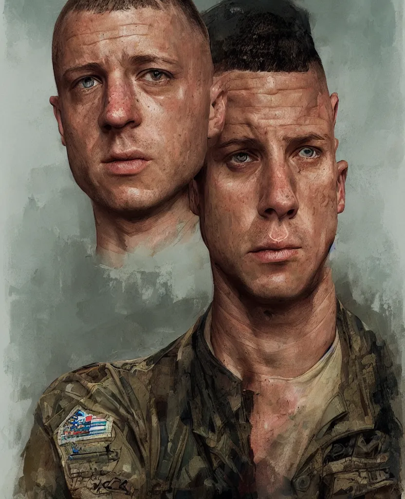 Image similar to Jarhead, a portrait by Sam Spratt