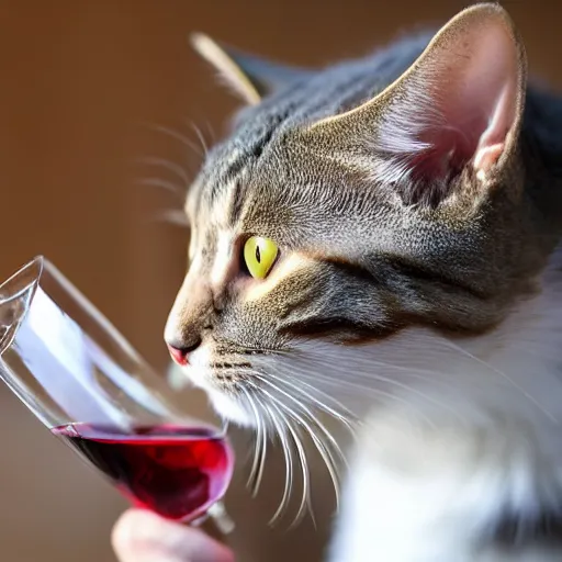 Image similar to cat is drinking wine