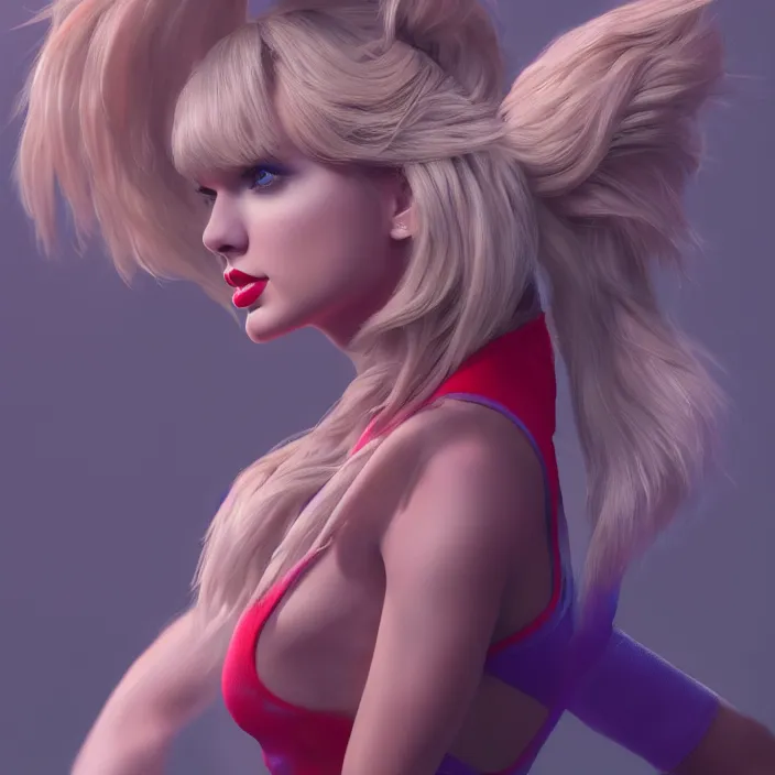 Prompt: portrait of Taylor Swift as LOLA BUNNY. intricate artwork. by, wlop, beeple, octane render, trending on artstation, greg rutkowski very coherent symmetrical artwork. cinematic, hyper realism, high detail, octane render, 8k, iridescent accents