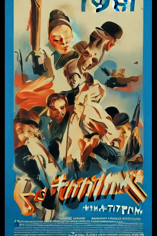 Image similar to “A poster from a Finnish movie 1940’s”