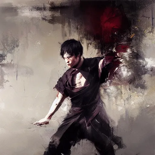 Image similar to prince zuko water bending, jeremy mann painting