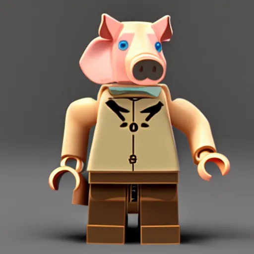 Image similar to Napoleon animal farm pig lego 3d model