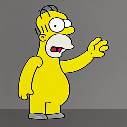 Image similar to 3 d homer simpson in a t - pose
