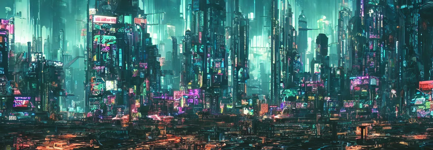 Image similar to photo of a cyberpunk landscape with many big chungus