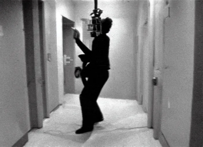 Prompt: disturbing security cam footage of a human corpse walking in the stree horror film practical fx by david cronenberg 1 9 7 0