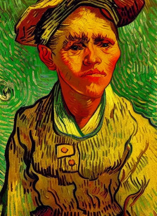 Prompt: detailed expressionist!! oil painting masterpiece portrait of a washerwoman!! by van gogh, 8 k resolution, smooth, sharp focus, matte painting, beautiful masterpiece expressionist painting