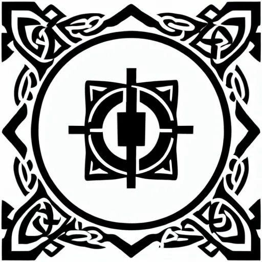 Image similar to graphic vector design of ancient christian trinity seal, black and white, trinity, celtic, catholic, old testament medallion, circular, intricate,