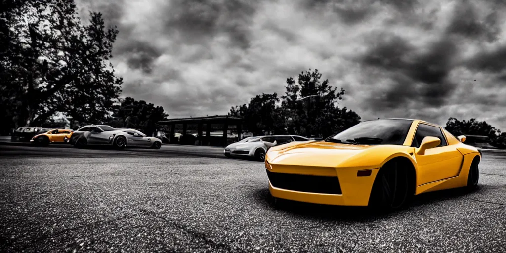 Image similar to coolest car ever, cinematic, 4K, HD, depth of field, bokeh.